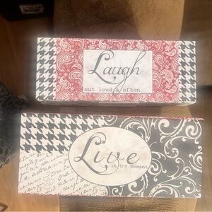 NWT- 2 Decorative Laugh and Live Storage Boxes
